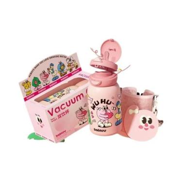 Imagem de Garrafa Térmica Infantil De Aço Inoxidável 550ML Com Canudo, À Prova D