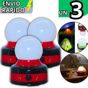Imagem de Kit 3 Luminária Lamparina Led Abajur A Pilha Portátil Econômica Sem Fi