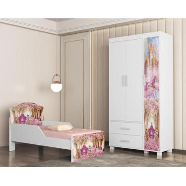 Imagem de Mini Cama Infantil Livia Adesivada Para Quarto MDF Com Proteção Latera