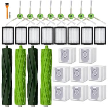 Imagem de Pacote com 26 acessórios de peças de reposição para aspirador iRobot Roomba i7 i7+ i3 i3+ i5 i5+ i8 i8+ i4 j5 J7 i6 /Plus E5 E6 E7 série i&E&J, 2 escovas de borracha, 8 filtros/HEPA, escova de 8