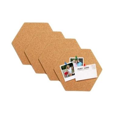 Imagem de Adesivos De Cortiça Hexagonais DIY Para Quadro De Avisos Decorativo - 