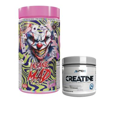 Imagem de Kit Pré Treino Insane Mad 350g Demons Lab + Creatina 150g Alpex-Unissex