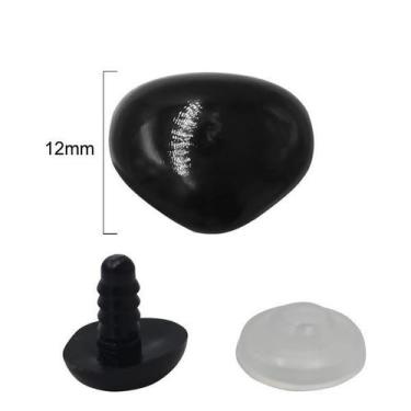 Imagem de Focinho Preto para Amigurumi - 10 Unidades - 12mm - Círculo