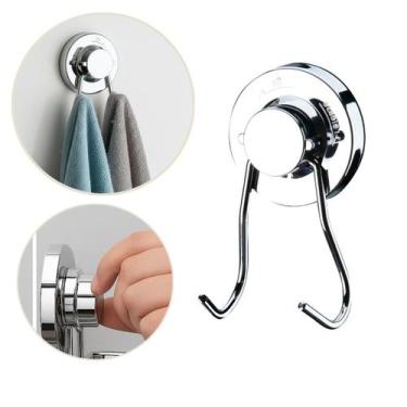 Imagem de Cabide Gancho Duplo Porta Toalha Fixação Ventosa Sem Furo - Future