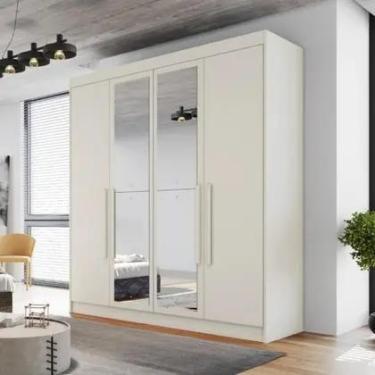 Imagem de Guarda Roupa Casal Espelho 4 Portas 3 Gavetas Nantes Móveis Europa - M