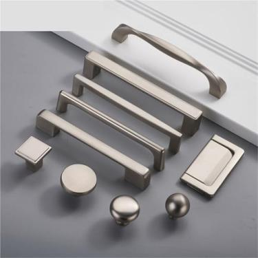 Imagem de Puxadores de armário de liga de zinco pérola prata puxadores de porta de cozinha puxadores de porta de armário puxadores de armário ferragens de móveis 1 peça (Handle-4205S-SH)