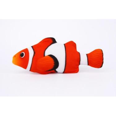 Imagem de Brinquedo para Gatos Peixe Palhaço 18cm Interativo em Formato de Peixe
