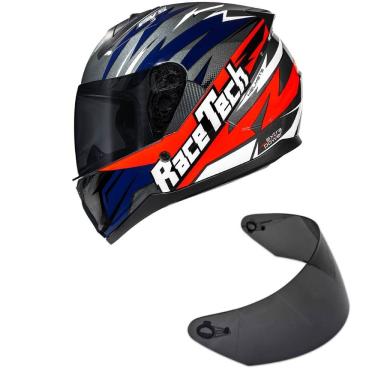 Imagem de Capacete Race Tech Sector Electro Cinza e Laranja Mais Viseira Fumê