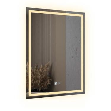 Imagem de Espelho LED 3 Cores Banheiro Dual Touch com Desembaçador Bivolt - Fino