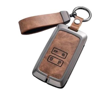 Imagem de Capa De Couro Para Chave De Carro Compatível Com Renault Austral Kadjar Clio Megane Captur Arrana Kolaos Zoe Scenic Dacia Sandero Duster Logan Jogger(Brown)