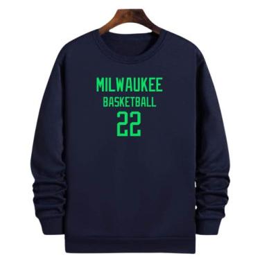 Imagem de Blusa Moletom Gola Basquete Milwaukee Basketball número 22 - Loja Clic