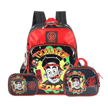 Imagem de Mochila Costas Lancheira Estojo Box Enaldinho Trolagem Épica - Luxcel