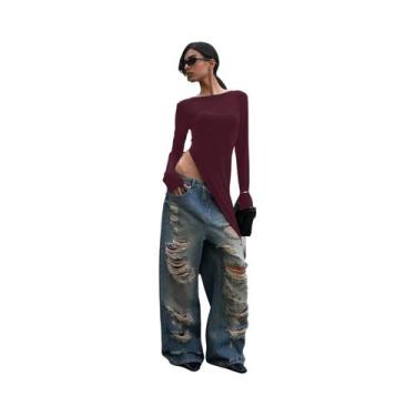 Imagem de Vestido Maxi De Manga Longa Com Fenda Alta Para Mulheres Dulzura Sexy 