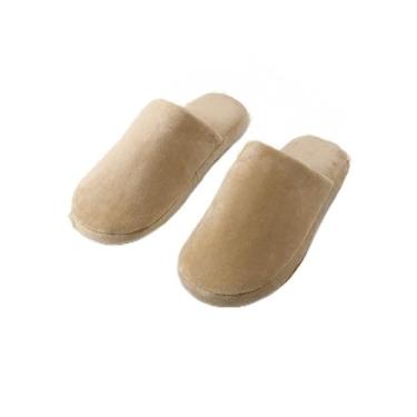 Imagem de Pantufa para mulheres e homens, meias felpudas e macias para casa, sola de borracha, macias, leves, antiderrapantes, internas/externas, Marrom claro, 9.5-10.5 Women/8-9 Men