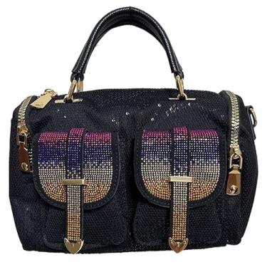 Imagem de CXQDSJM Bolsa feminina vintage feminina bolsa de ombro feminina de viagem fashion com glitter bolsas femininas, Colorido.