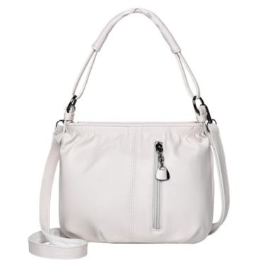 Imagem de CHENXIAOHONG Bolsa Feminina Grande Casual, Bolsa de Ombro e Transversal para Mulheres, Bolsa de Mão Espaçosa Estilo Mamãe para Uso Diário(Branco)