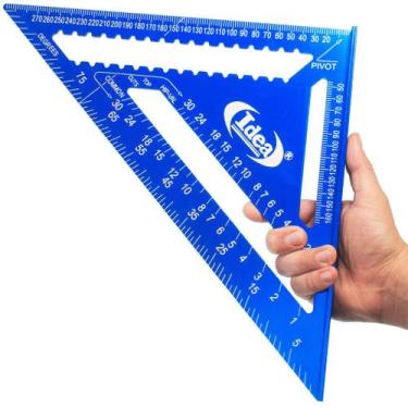 Imagem de Esquadro Profissional Triangular Régua E Transferidor 12 Polegadas Em 