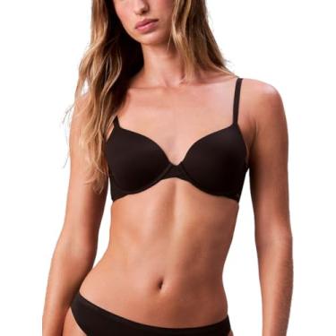 Imagem de Calvin Klein Sutiã feminino perfeitamente forrado com ajuste perfeito e toque de memória, Preto, 42DDD