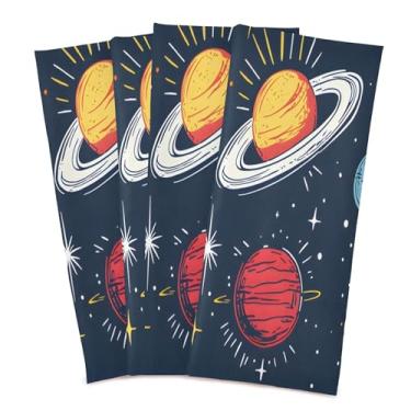 Imagem de xigua Conjunto de 6 panos de prato de cozinha com sistema solar, macios e altamente absorventes de secagem rápida para limpeza de pratos e limpeza manual, 71 x 45 cm