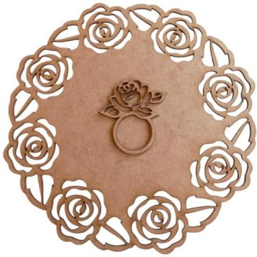 Imagem de Kit 10 Sousplat Supla Provençal + Porta Guardanapo Anel Mdf - Criativa