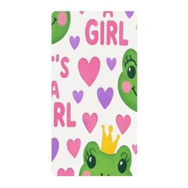 Imagem de Blueangle Lençol de berço padrão para berço infantil - Lençol de algodão macio e respirável com desenho fofo de sapo (72)