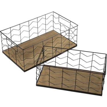 Imagem de Cestas de arame retangulares, 2 peças