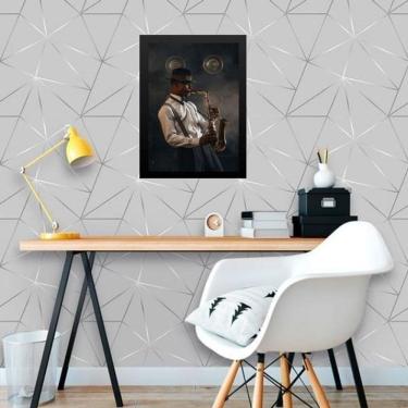 Imagem de Quadro Músico Saxofone - Jazz 33X24Cm