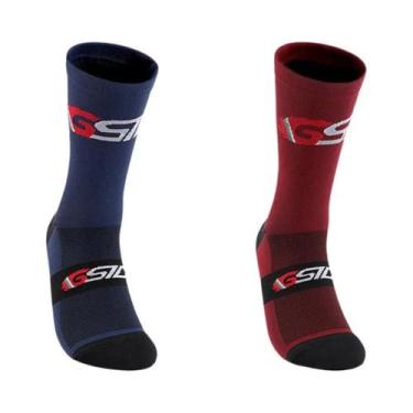 Imagem de Meias De Ciclismo Brancas E Pretas Até O Joelho, Compressão Para Bicic