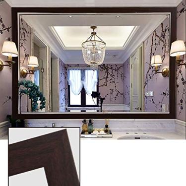 Imagem de Espelho de banheiro montado na parede espelho retangular espelho de maquiagem espelho de vaidade espelho de barbear moda simples decoração de banheiro - qualquer cômodo (cor: tamanho B: 600 * 800 mm)