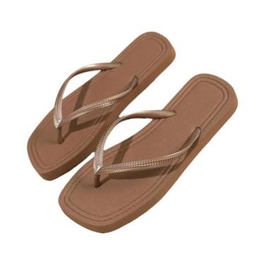 Imagem de Chinelo Feminino De Verão Em Cores Sólidas, Confortável, Antiderrapant