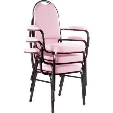 Imagem de Kit com 3 Cadeiras para Auditório Linha Hotel Rosa