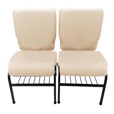 Imagem de 02 Cadeiras para Igrejas c/ Porta Biblía e Porta Cálice Bege