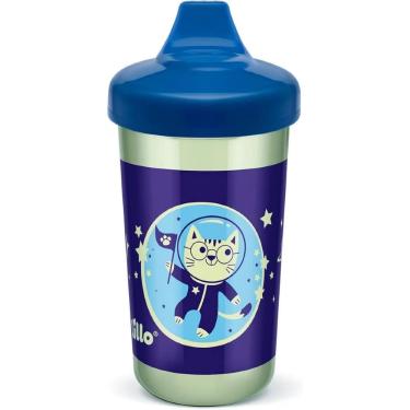 Imagem de Copo Antivazamento Glow Max 320ml Az Brilha No Escuro Lillo
