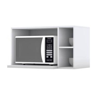 Imagem de Armário Aéreo P/ Cozinha Americana Micro-ondas 80cm Branco - Henn