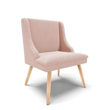 Imagem de Cadeira Sala De Jantar Pé Palito Natural Liz Bouclê Rose D03 - D'rossi