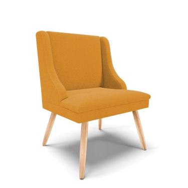 Imagem de Cadeira Sala De Jantar Pé Palito Natural Liz Bouclê Mostarda D03 - D'rossi