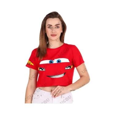 Imagem de Camiseta Feminina De Verão Com Estampa Do Lightning McQueen, Manga Cur