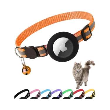 Imagem de Coleira Refletiva Fofa Para Gatos Com Sino, Suporte Para Airtag E Fech