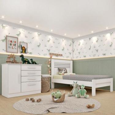 Imagem de Conjunto Infantil com Cama 100% MDF e Cômoda Harmonia Espresso Móveis 
