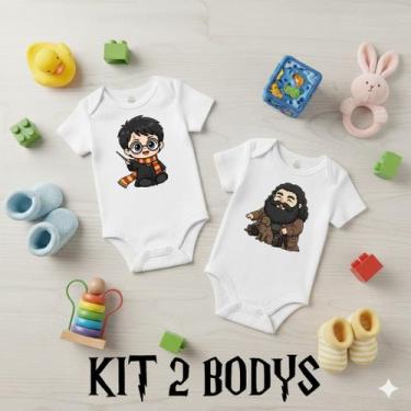 Imagem de Kit 2 Body Bebê Unissex Harry Potter Manga Curta Menino Menina Estampa