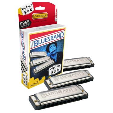 Imagem de Kit Com 3 Gaita Harmônica Blues Band Hohner M559Xp