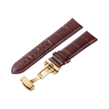 Imagem de Pulseira De Relógio Masculina Em Couro Gravado 18mm 20mm 22mm 24mm Com