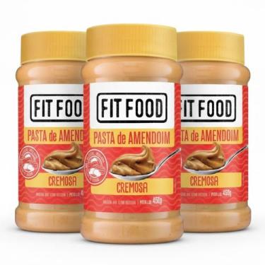 Imagem de Kit 3 Pasta de Amendoim Natural Cremosa FIT FOOD 450g - FITFOOD