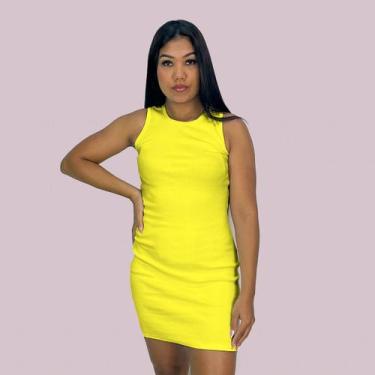 Imagem de Vestido Curto Justo Regata Canelado Elasticidade - Cores Cor:VinhoTama