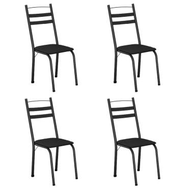 Imagem de Conjunto Com 4 Cadeiras Leia Artefamol Preto