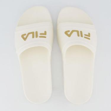 Imagem de Chinelo Fila Sleek Slide Flip Flop Feminino Off-White, 35-36