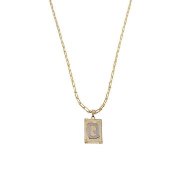 Imagem de Cordão 60Cm Masculino Feminino Pingente Letra Banhado Ouro