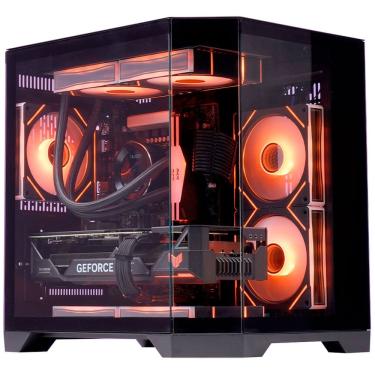 Imagem de Gabinete Gamer Aquário K-MEX Ângulo CG-01KV, Painel Duplo Frontal em Vidro Temperado, USB 3.2, Micro-ATX, Preto - CG01KVRH001CB0X