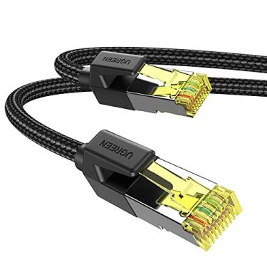 Imagem de UGREEN Cabo Ethernet Cat 7 de 3 m, cabo de Internet trançado de alta velocidade Cat7 RJ45 Cabo de rede LAN blindado interno resistente compatível com jogos PC PS5 PS4 PS3 Xbox Modem Router Smart TV 3