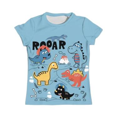 Imagem de Camiseta Gráfica De Dinossauro Para Meninos E Meninas, Manga Curta, Ro